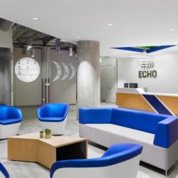 Echo logistics chicago offices global office wall studios box reception area officesnapshots