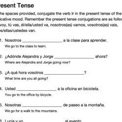 Spanish verb ir to go worksheet pdf